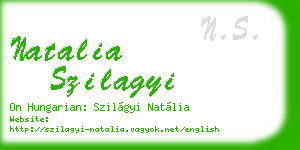 natalia szilagyi business card